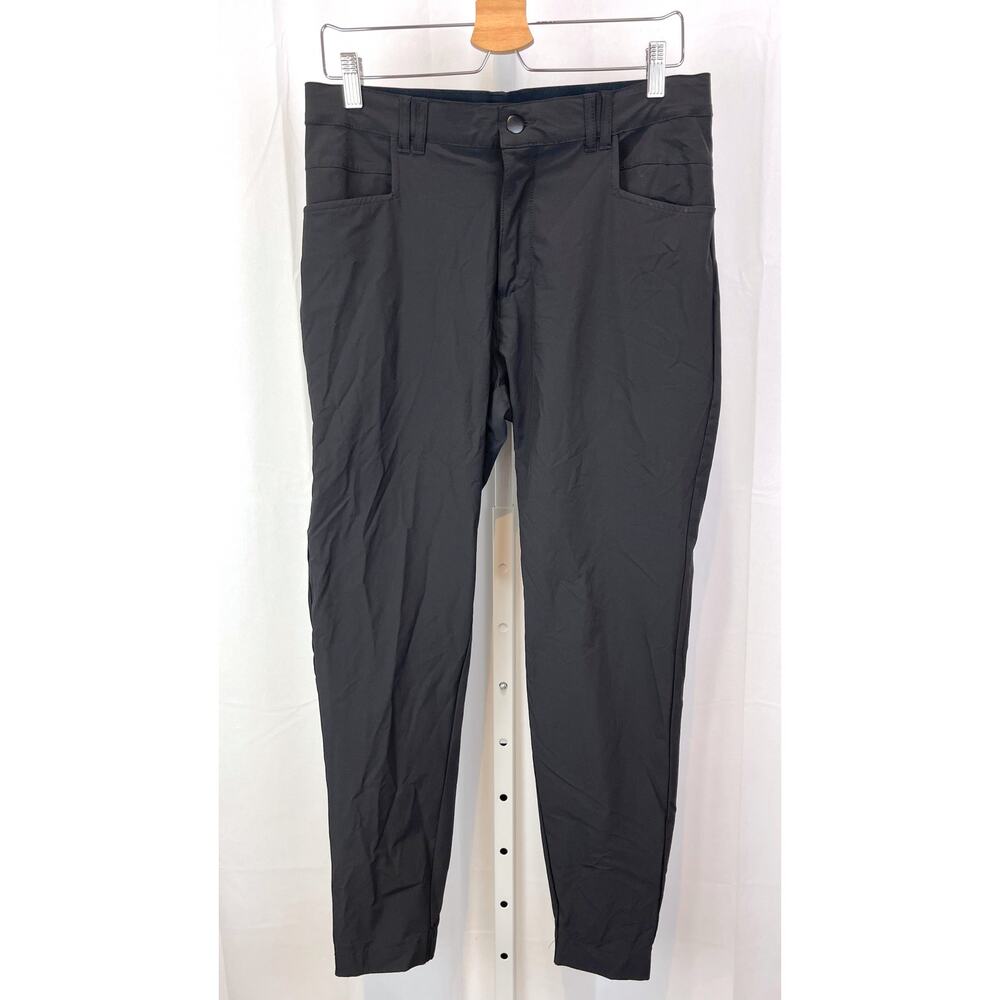 BYLT Mens Ace Jogger Pants Zip Fly Flat Front Nylon Casual Golf Black Size 32